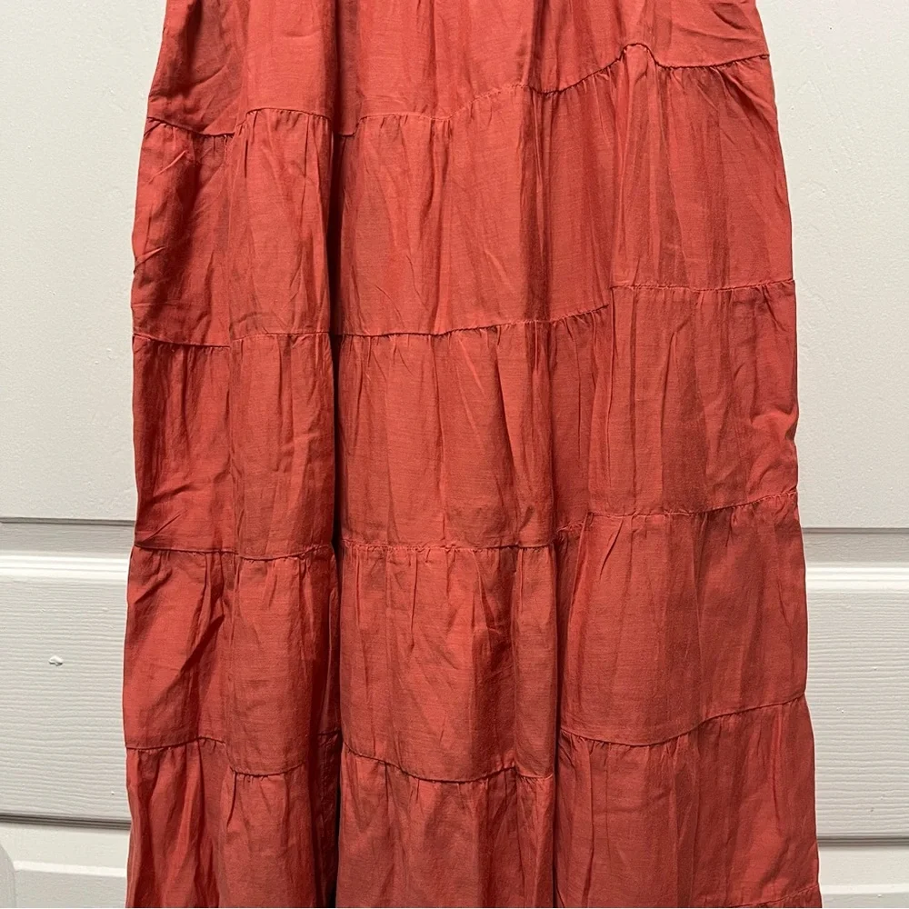 NWT J. Crew Womens Re-Imagined Tie-Shoulder Cotton Voile Tiered Dress Red Size S - Picture 7 of 16